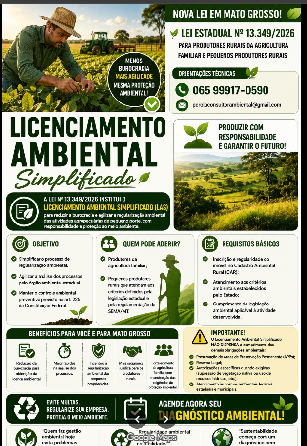 Licenciamento ambiental simplificado para produtores rurais